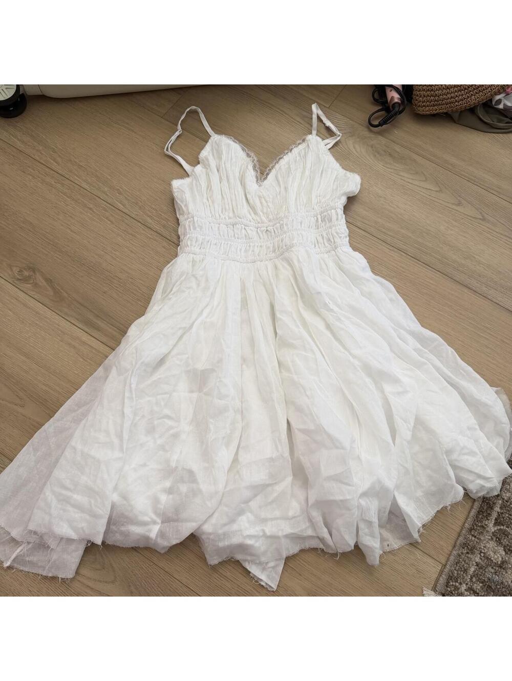 Isabelle's cabinet white mini dress flowy NWOT